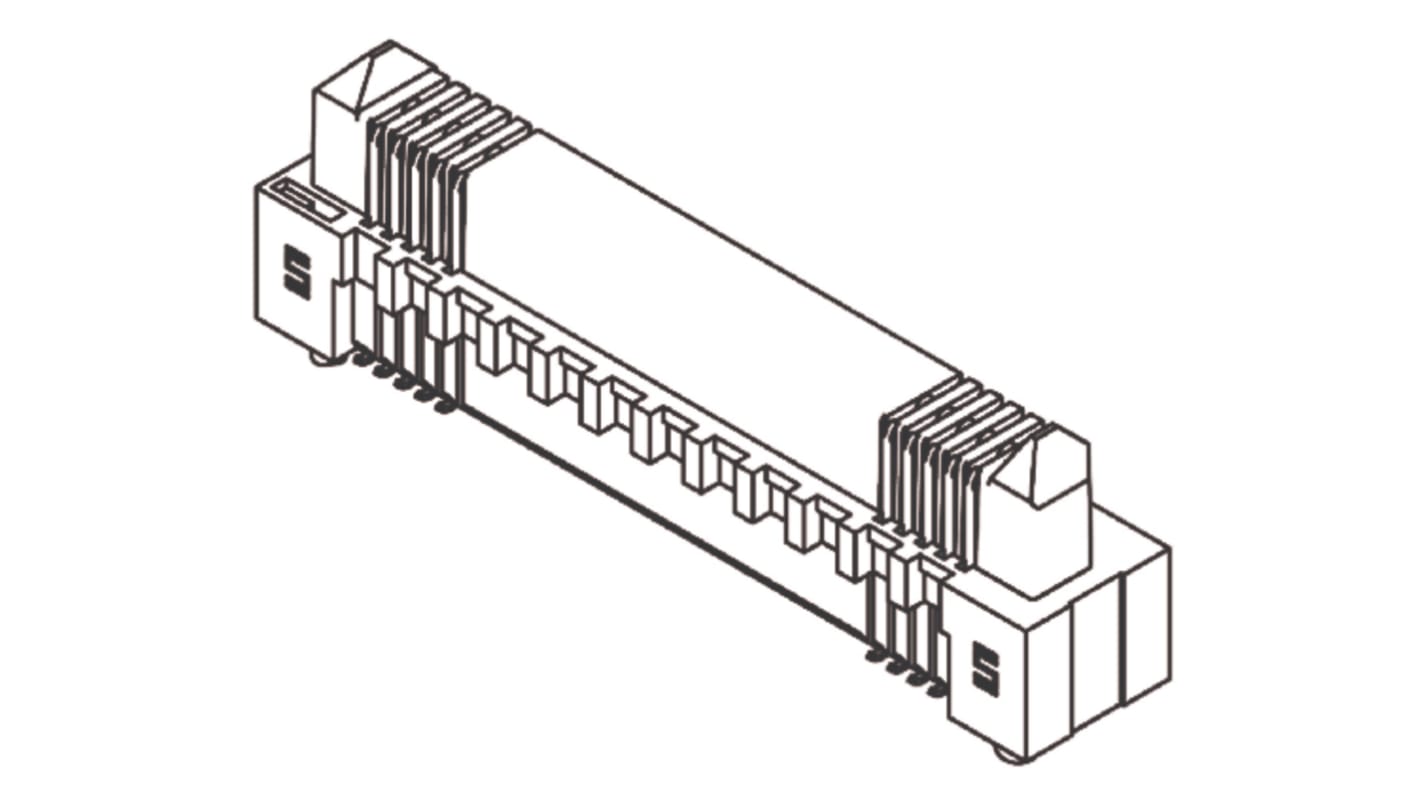 Samtec ERM8 Series Straight Surface Mount PCB Header, 20 Contact(s), 0.8mm Pitch, 2 Row(s), Shrouded