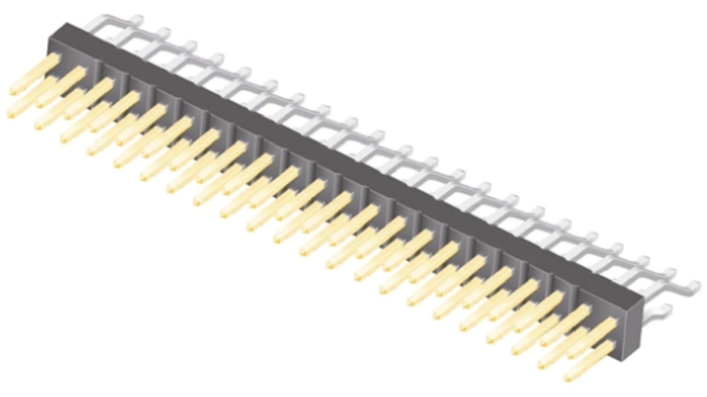 Regleta de pines Ángulo de 90° Samtec serie TSM de 44 vías, 2 filas, paso 2.54mm, para soldar, Montaje Superficial