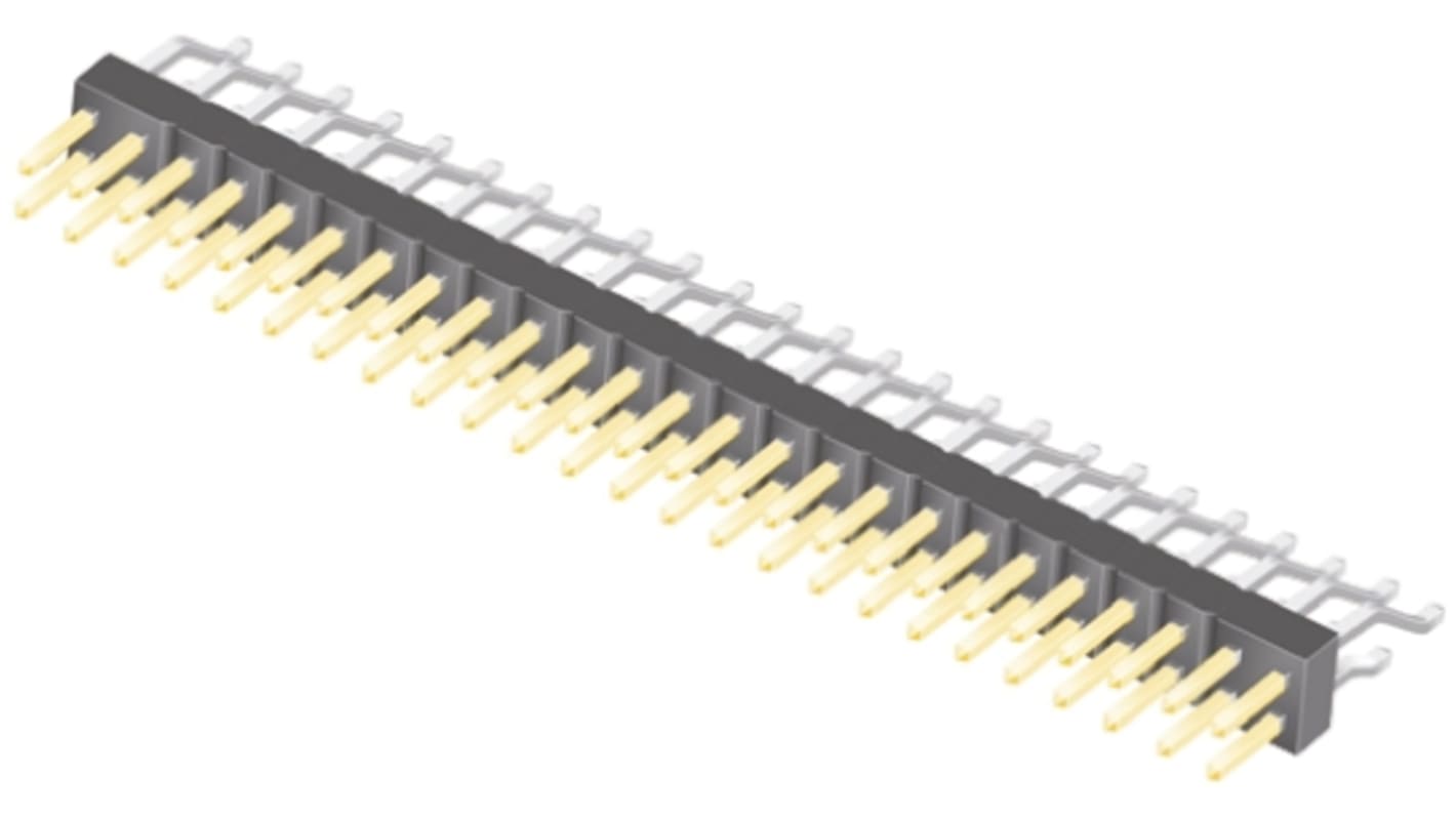 Samtec TSM Series Right Angle Surface Mount Pin Header, 50 Contact(s), 2.54mm Pitch, 2 Row(s), Unshrouded