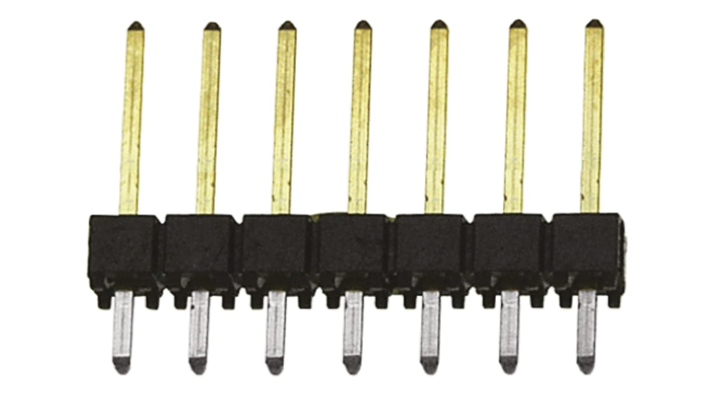 TSW sorozatú Samtec Nyák - Nyák, Vezeték - Nyák Tűsor, távolság: 2.54mm, 7 érintkezős, 1 soros, Egyenes, lezárás: