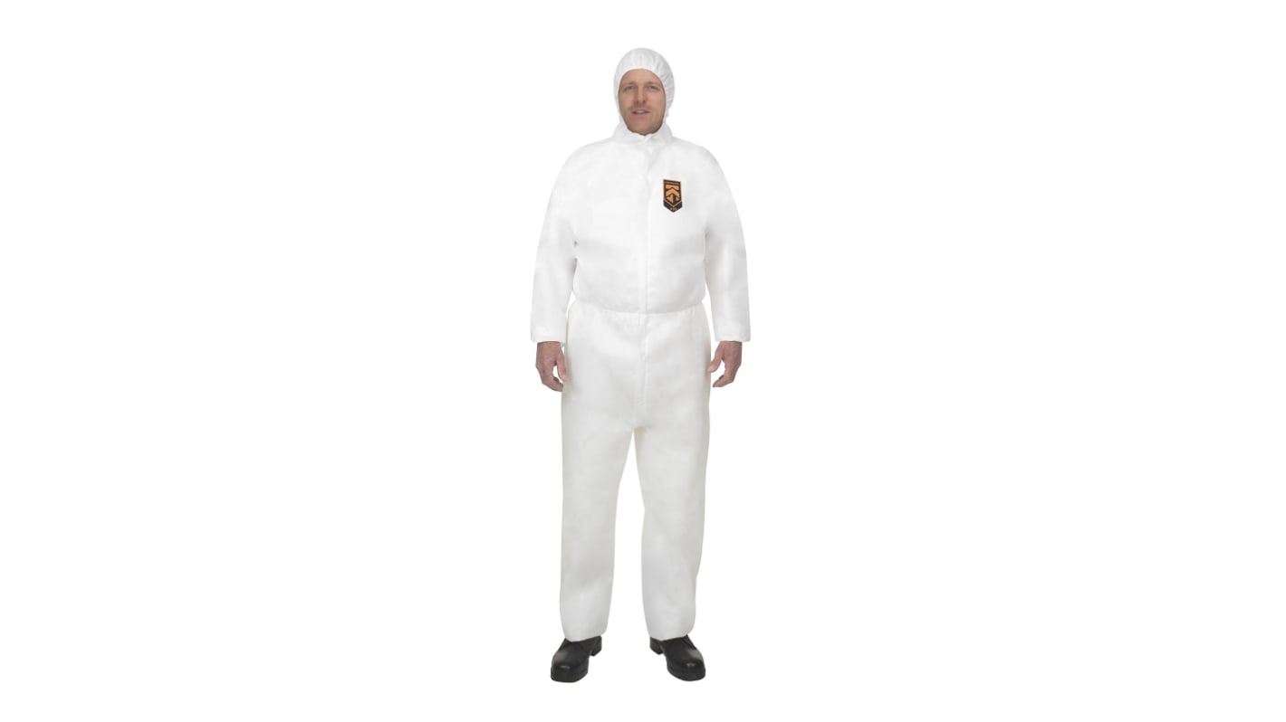 Kimberly Clark White Disposable overalls, CE CAT III. EN 1073-2:2002; EN 1149-1:1995; EN 13034:2005 - Limited Splash