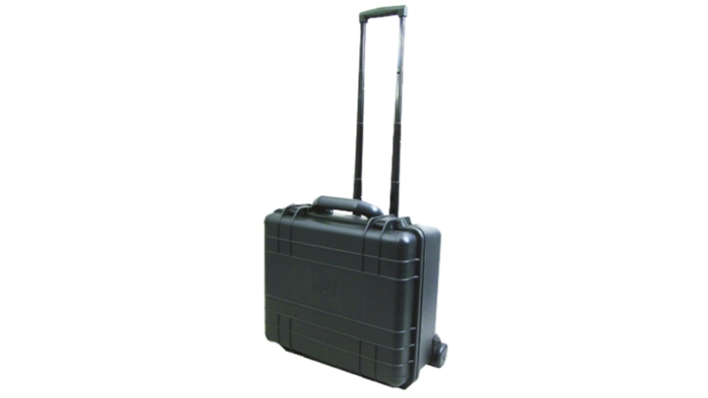 Maleta de transporte RS PRO de Polipropileno Negro, dim. ext. 475 x 390 x 200mm, con espuma, con ruedas, 4.3kg