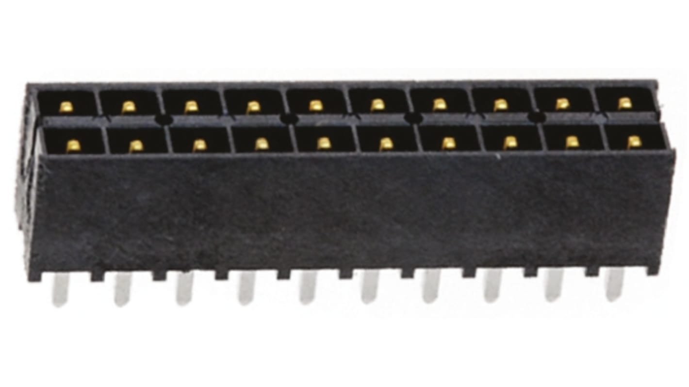 Samtec IPT1 Series Straight Through Hole PCB Header, 20 Contact(s), 2.54mm Pitch, 2 Row(s), Shrouded