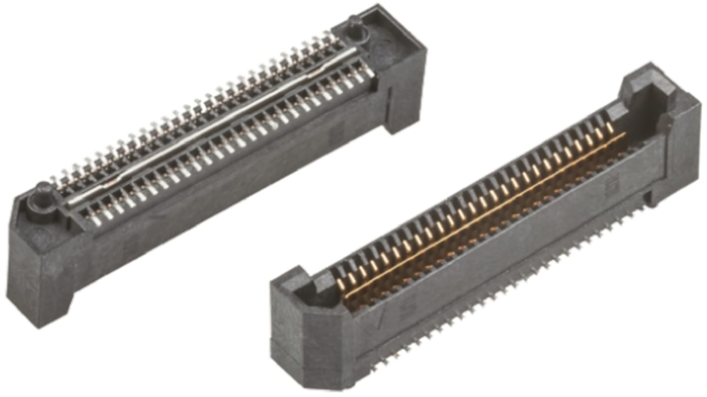 Samtec QRF8 Series Straight Surface Mount PCB Socket, 52-Contact, 2-Row, 0.8mm Pitch, Solder Termination