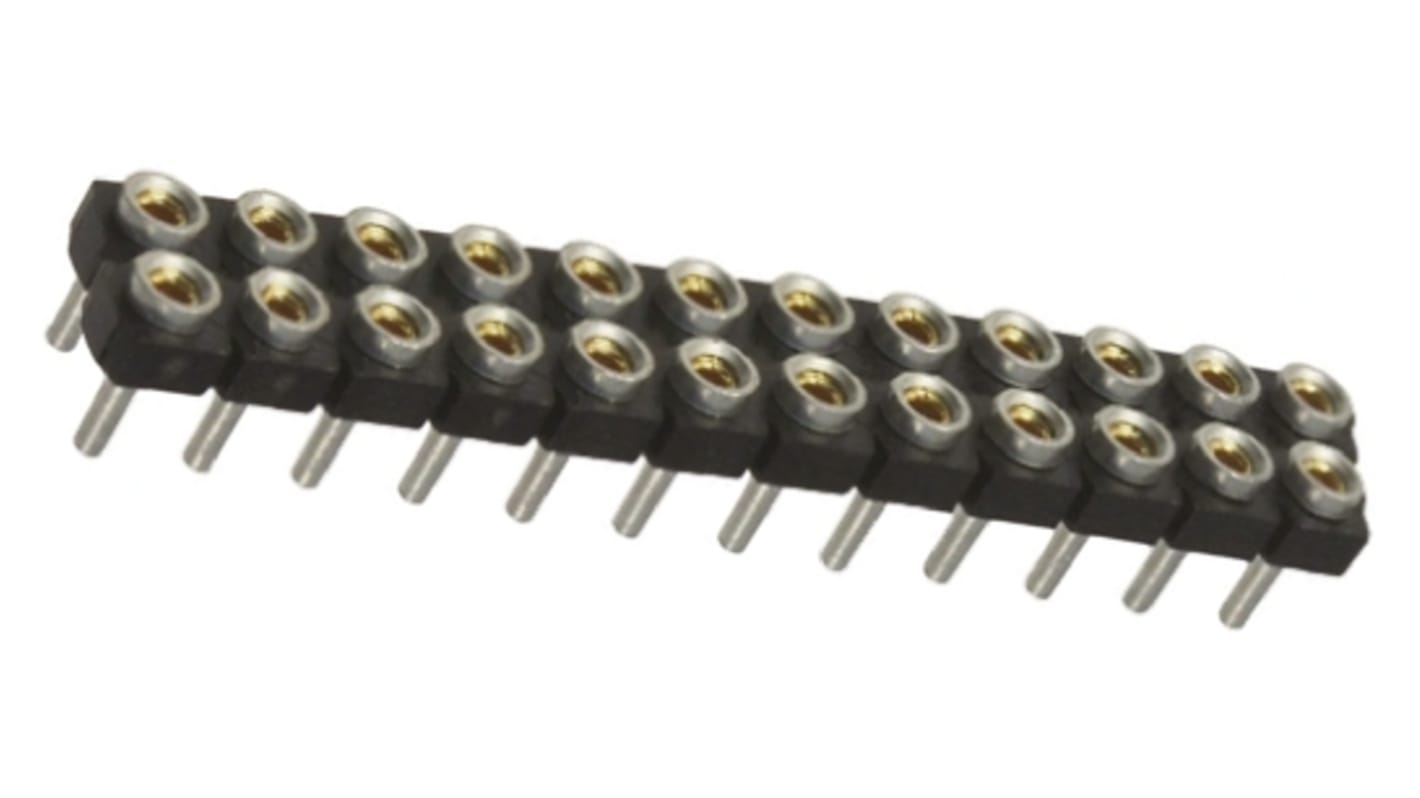 Samtec SDL Series Straight Through Hole Mount PCB Socket, 24-Contact, 2-Row, 2.54mm Pitch, Through Hole Termination