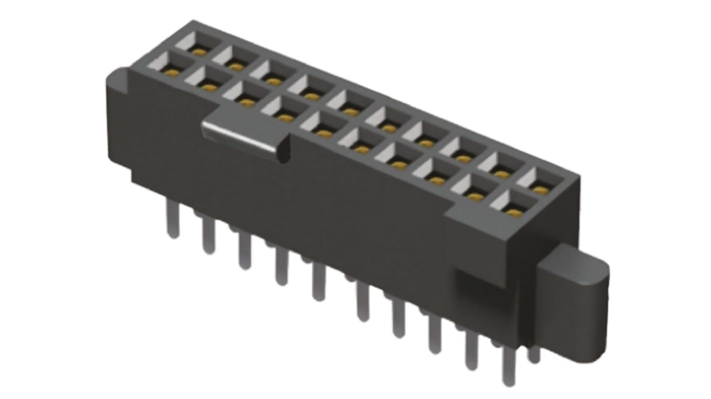 Conector hembra para PCB Samtec serie SFML, de 20 vías en 2 filas, paso 1.27mm, 350 V, 12A, Montaje en orificio