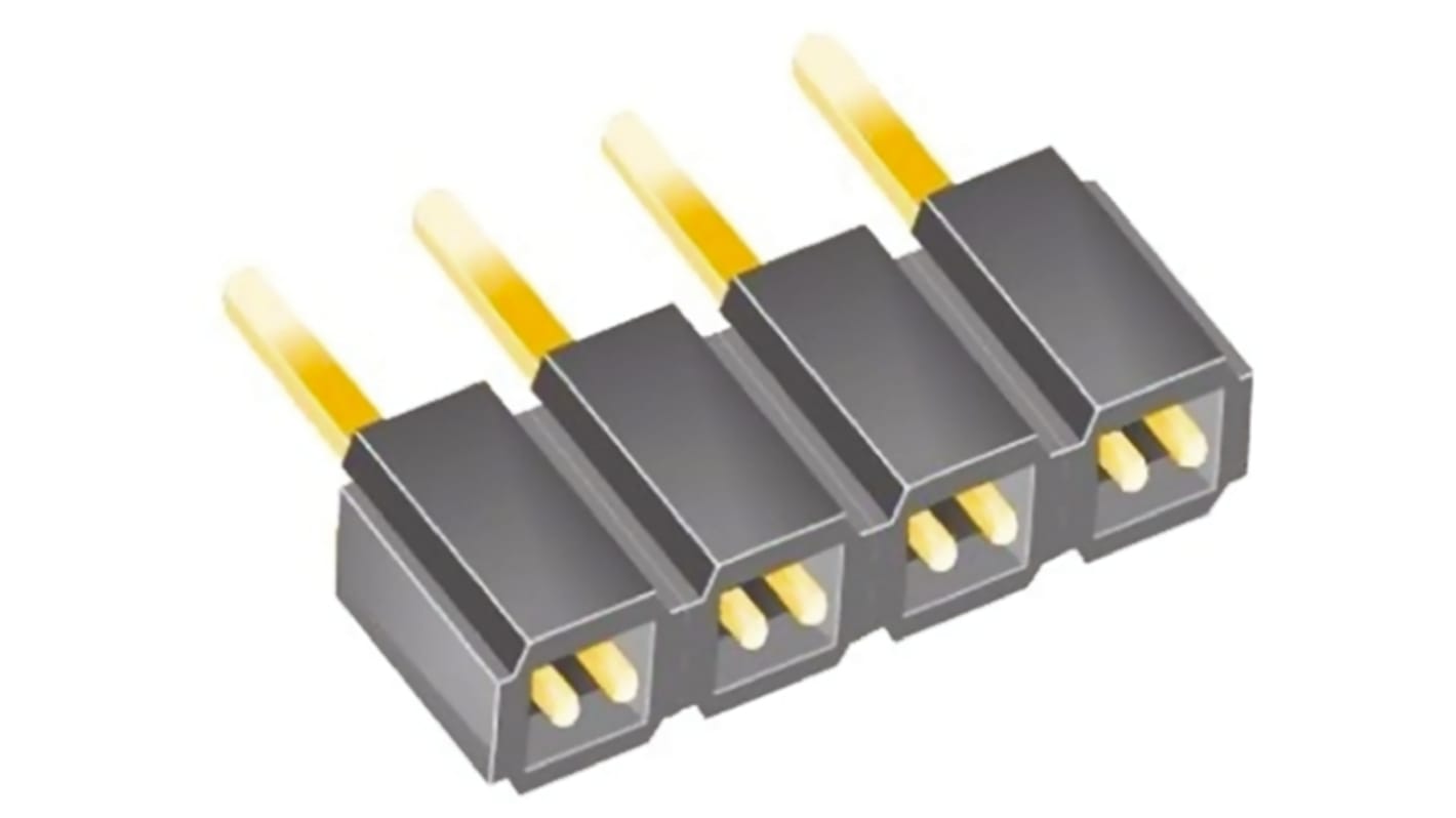 Conector hembra para PCB Samtec serie SLW, de 4 vías en 1 fila, paso 2.54mm, 550 V, 7.1A, Montaje en orificio pasante,