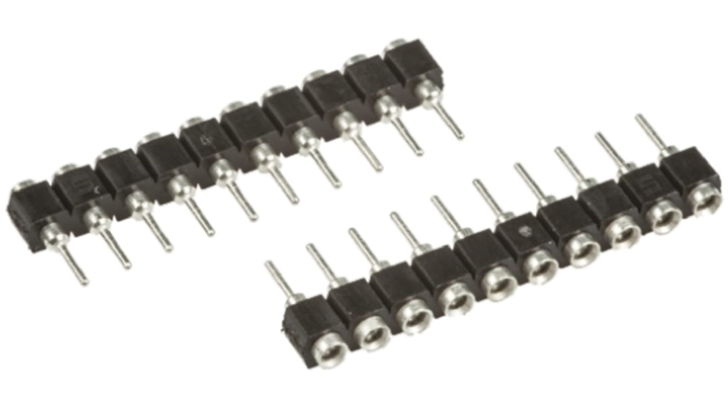 Samtec SS Series Straight Through Hole Mount PCB Socket, 12-Contact, 1-Row, 2.54mm Pitch, Solder Termination