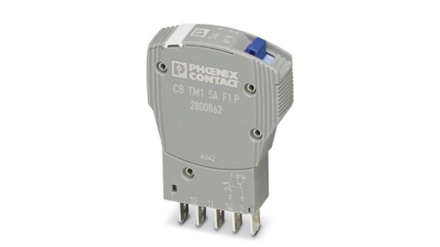 Phoenix Contact TRABTECH Thermal Circuit Breaker - CB TM1 5A F1 P Single Pole, 5A Current Rating