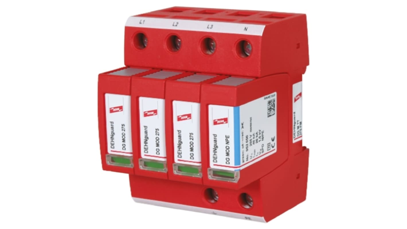 Dehn, DG Modular Surge Protector 275 V ac Maximum Voltage Rating 40kA Maximum Surge Current Type 2 Arrester