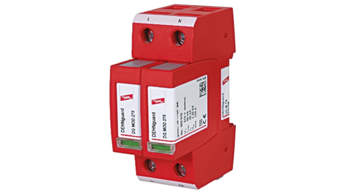 Dehn, DG Surge Arrester 275 V ac Maximum Voltage Rating 40kA Maximum Surge Current Type 2 Arrester