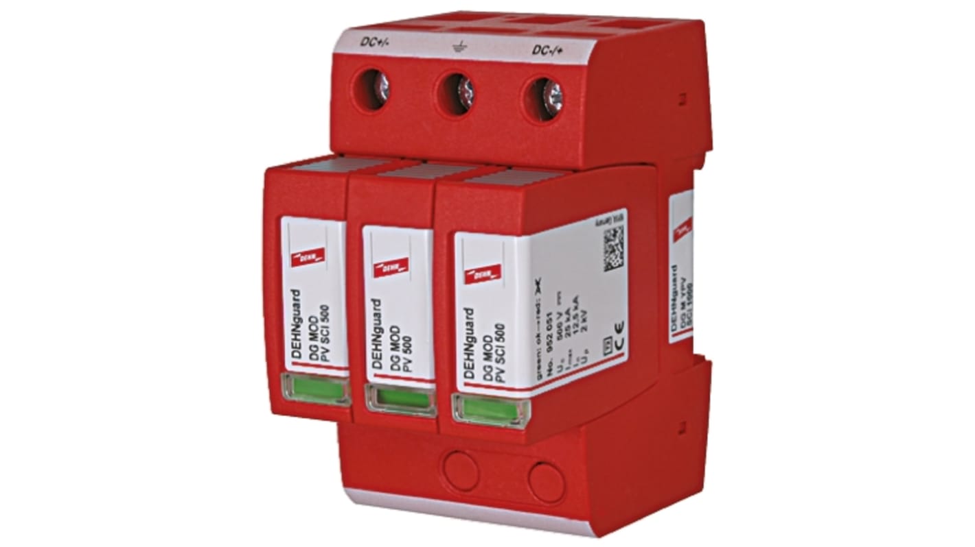 Dehn, DG Modular Surge Protector 500 V dc Maximum Voltage Rating 40kA Maximum Surge Current Type 2 Arrester