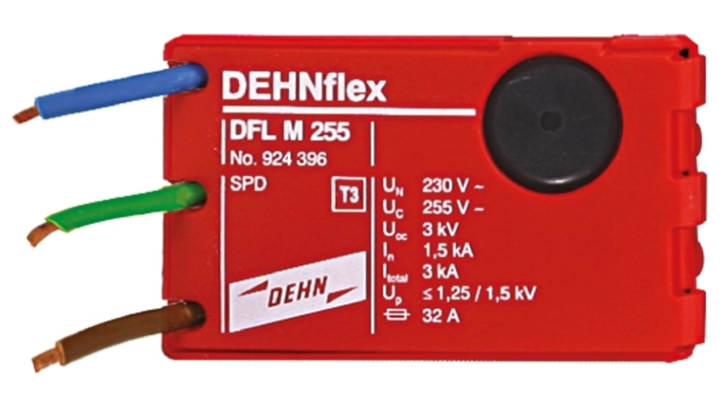 Dehn, DFL Surge Arrester 255 V ac Maximum Voltage Rating 3kA Maximum Surge Current Surge Arrester