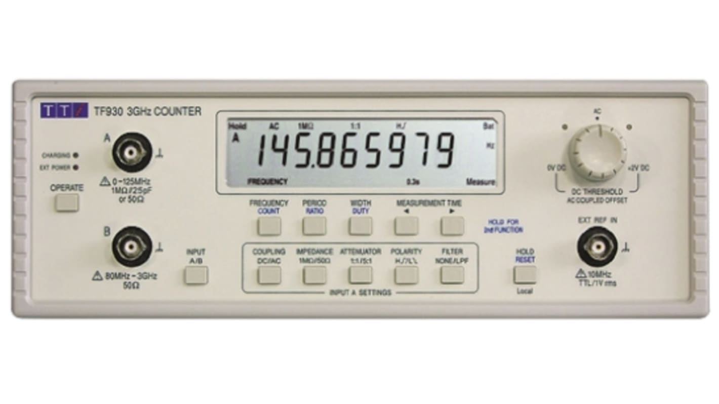 AimTTi TF960 Frequency Counter, 0.001 Hz Min, 6GHz Max, 10 Digit Resolution With RS
