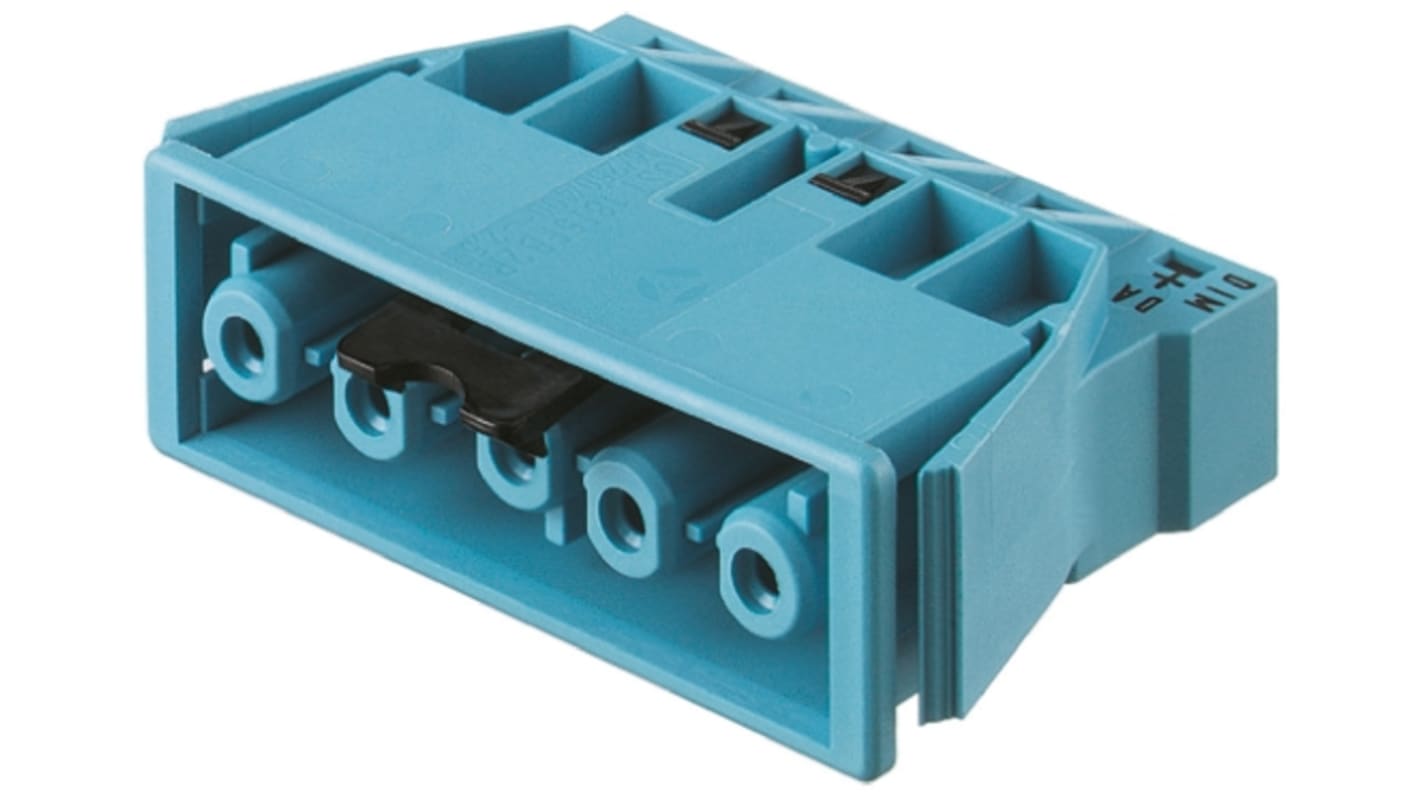 Wieland Buchse GST18i5 Leuchtensteckverbinder, Stecker, Kontakte: 5, Tafelmontage, 20A, Blau, 0,5 → 1,5 mm², 0,5