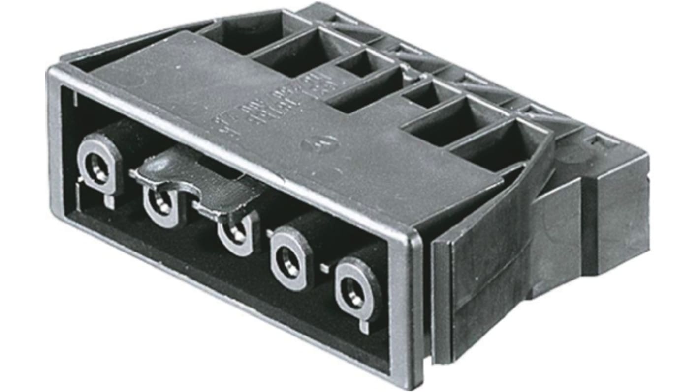 Wieland Buchse GST18i5 Leuchtensteckverbinder, Stecker, Kontakte: 5, Tafelmontage, 20A, Schwarz, 0,5 → 1,5 mm²,