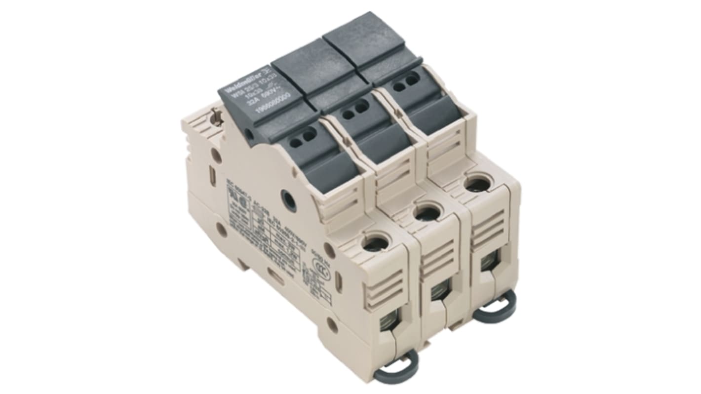 Weidmüller W Series Beige Fused DIN Rail Terminal, Single-Level, Screw Termination