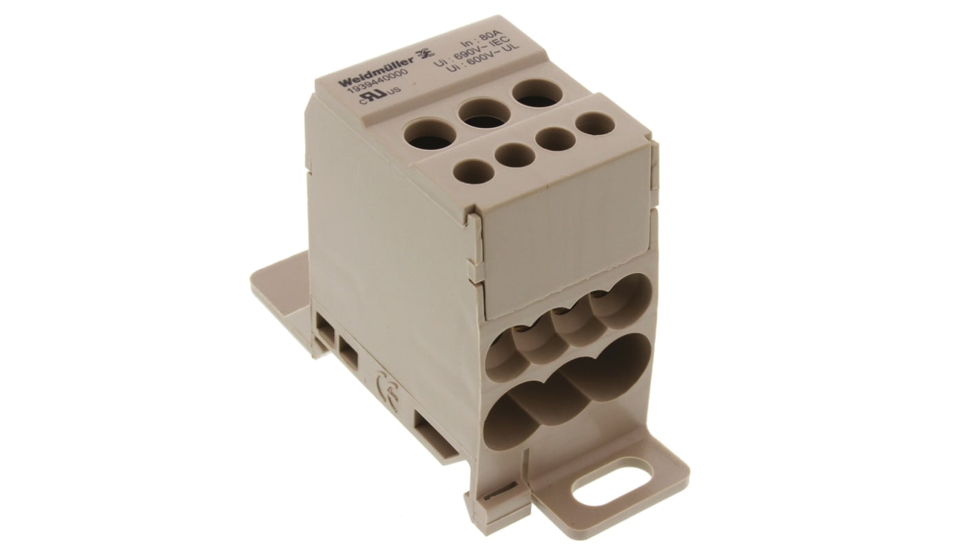 Weidmuller W Series Standard Din Rail Terminal, 2.5 → 16mm², Double-Level, Screw Down Termination