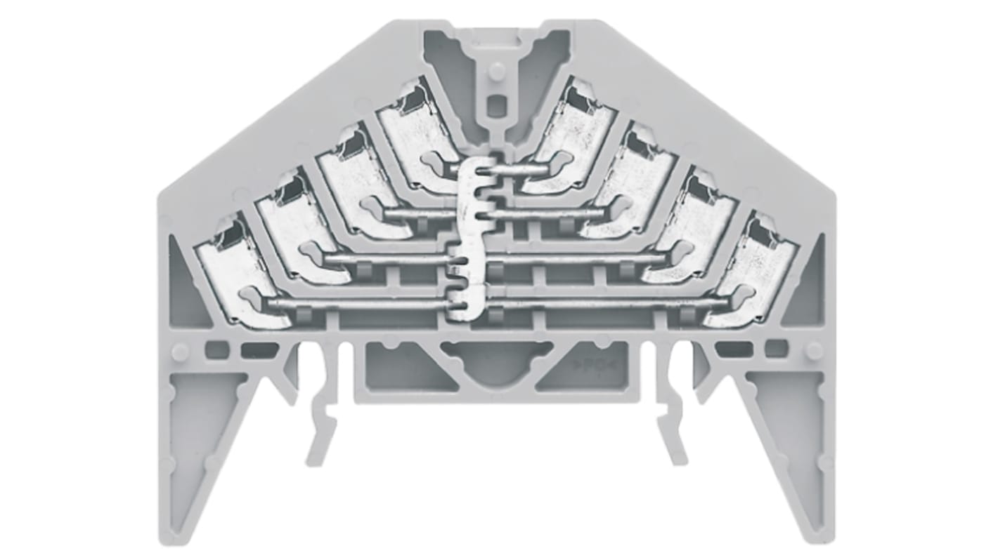 Weidmuller P Series Grey DIN Rail Terminal Block, 1.5mm², Quadruple-Level, Push In Termination