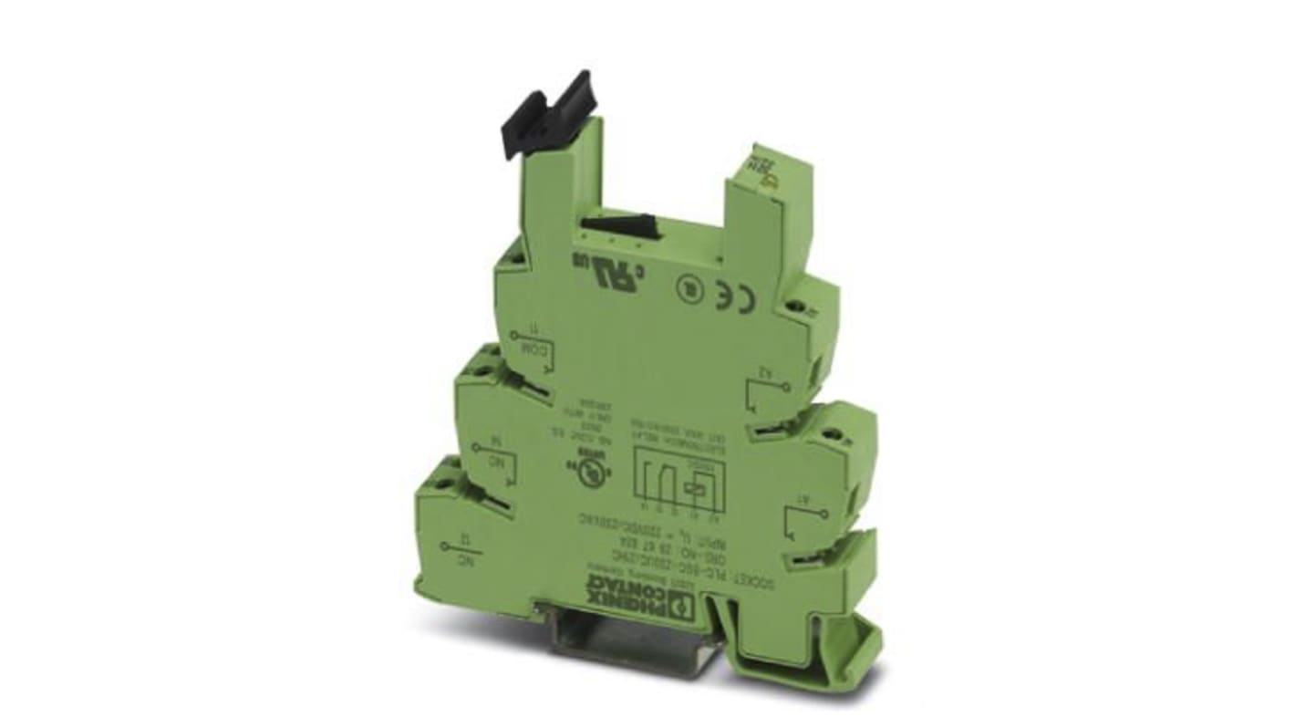 Phoenix Contact PLC-BSC 1 Pin 230V ac/dc DIN Rail Relay Socket, for use with PLC Series