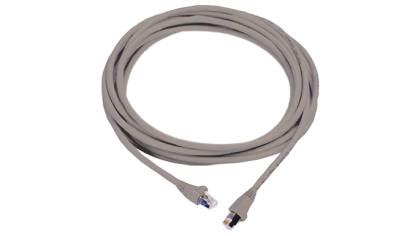 Molex Premise Networks Cat6a Male RJ45 to Male RJ45 Ethernet Cable, STP, Grey LSZH Sheath, 5m