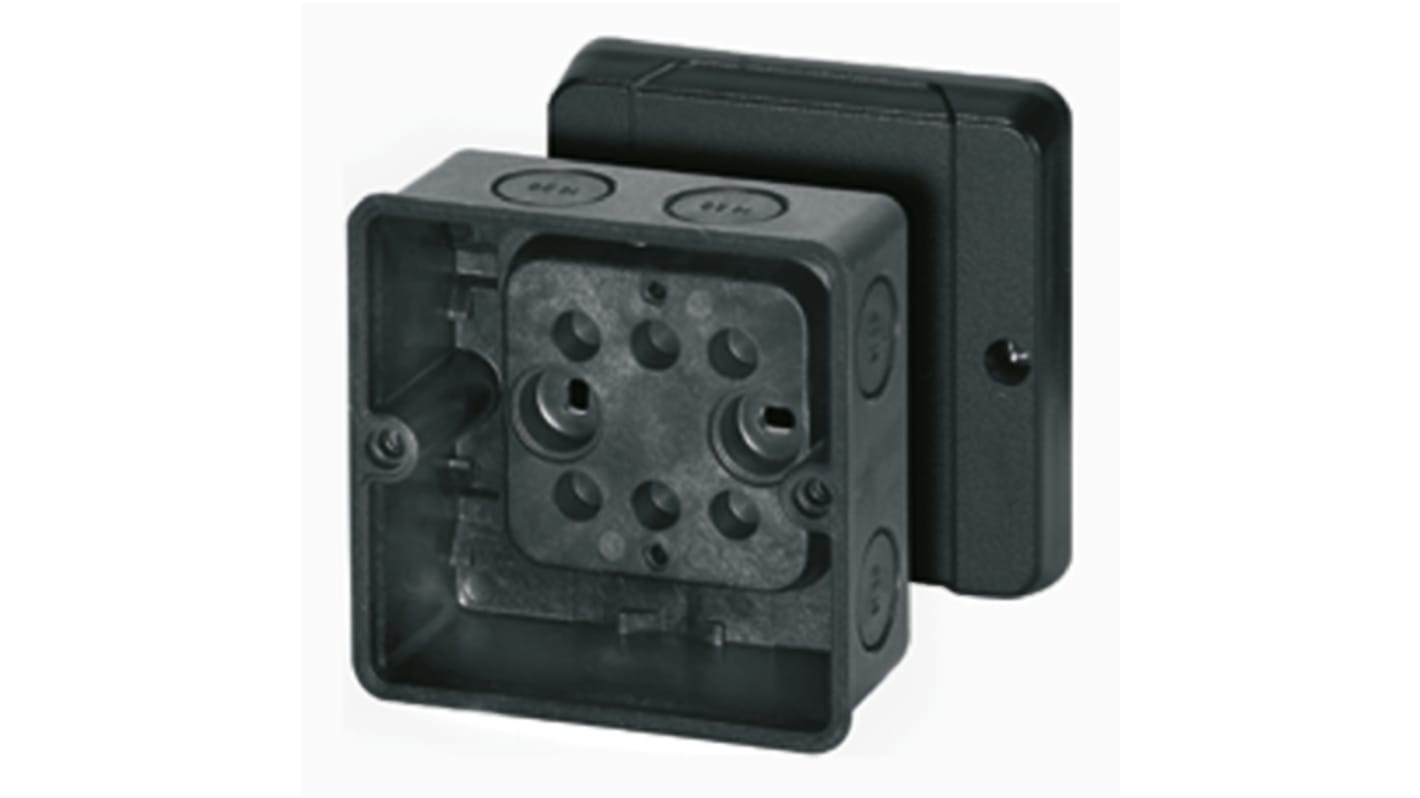 HENSEL DK Series Black Thermoplastic Junction Box, 88 x 88 x 53mm