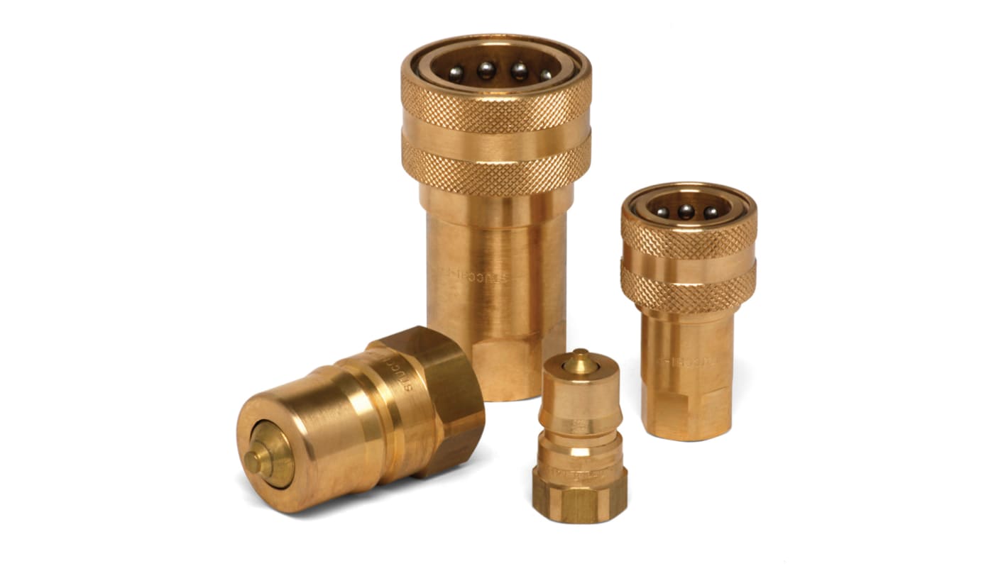 RS PRO Brass Female Hydraulic Quick Connect Coupling, BSP 1/2 Female