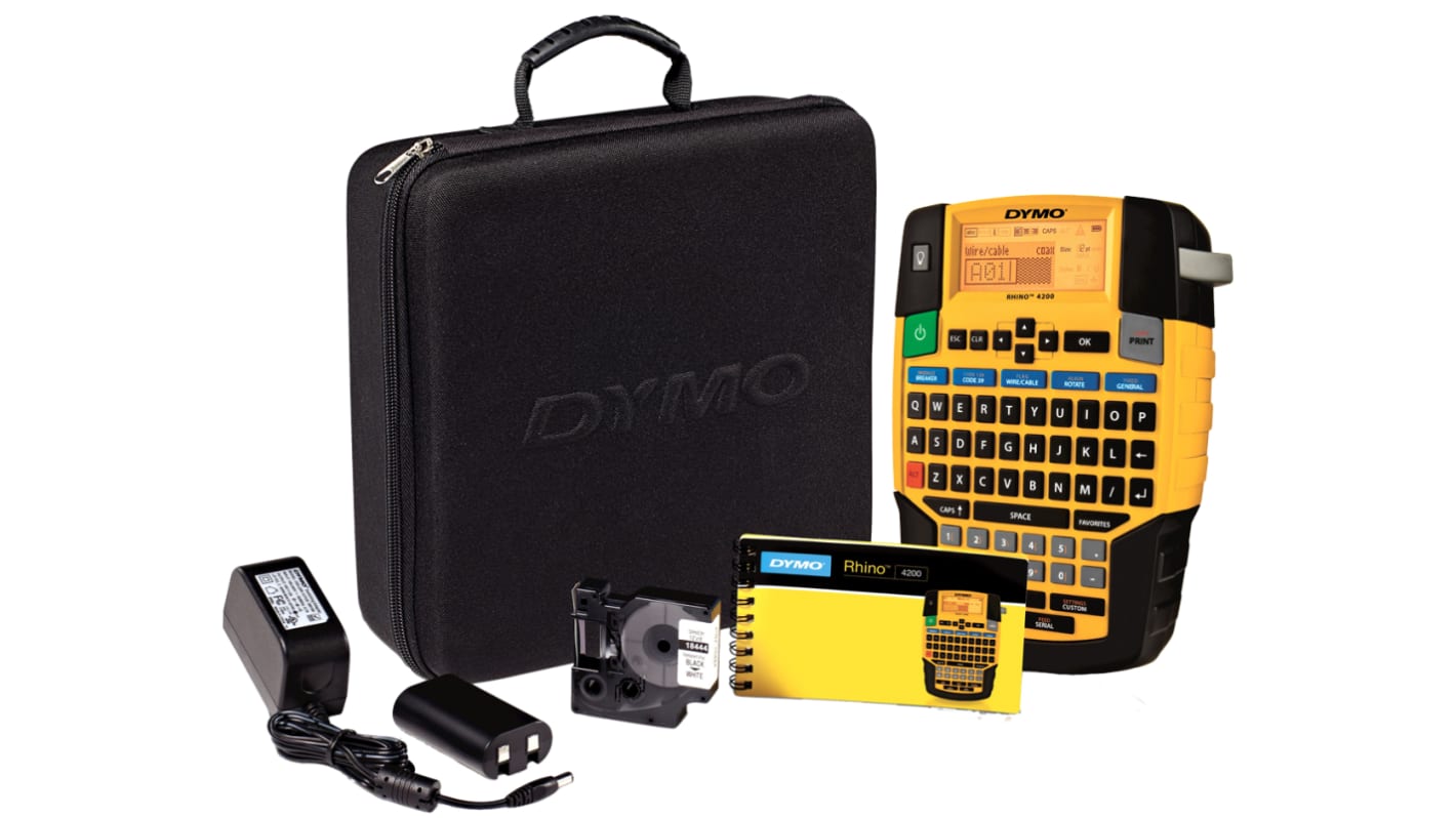 Etichettatrice Portatile Dymo Rhino 4200, QWERTY, largh. 19mm max, spina tipo C - EU