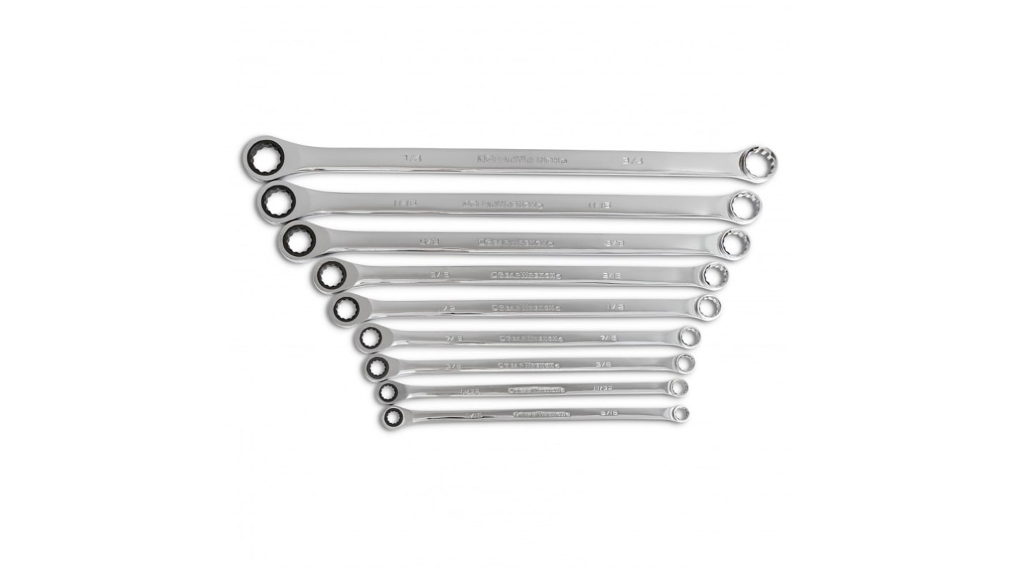 Gear Wrench 12-Piece Spanner Set, 8 → 19 mm