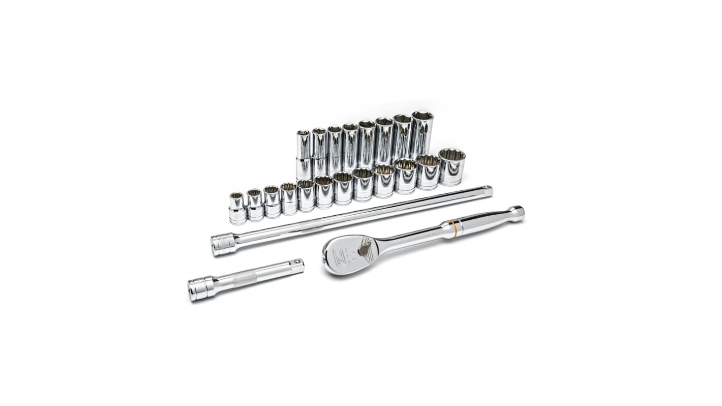 80707 GearWrench 23Piece Imperial 1/2 in Deep Socket/Standard Socket