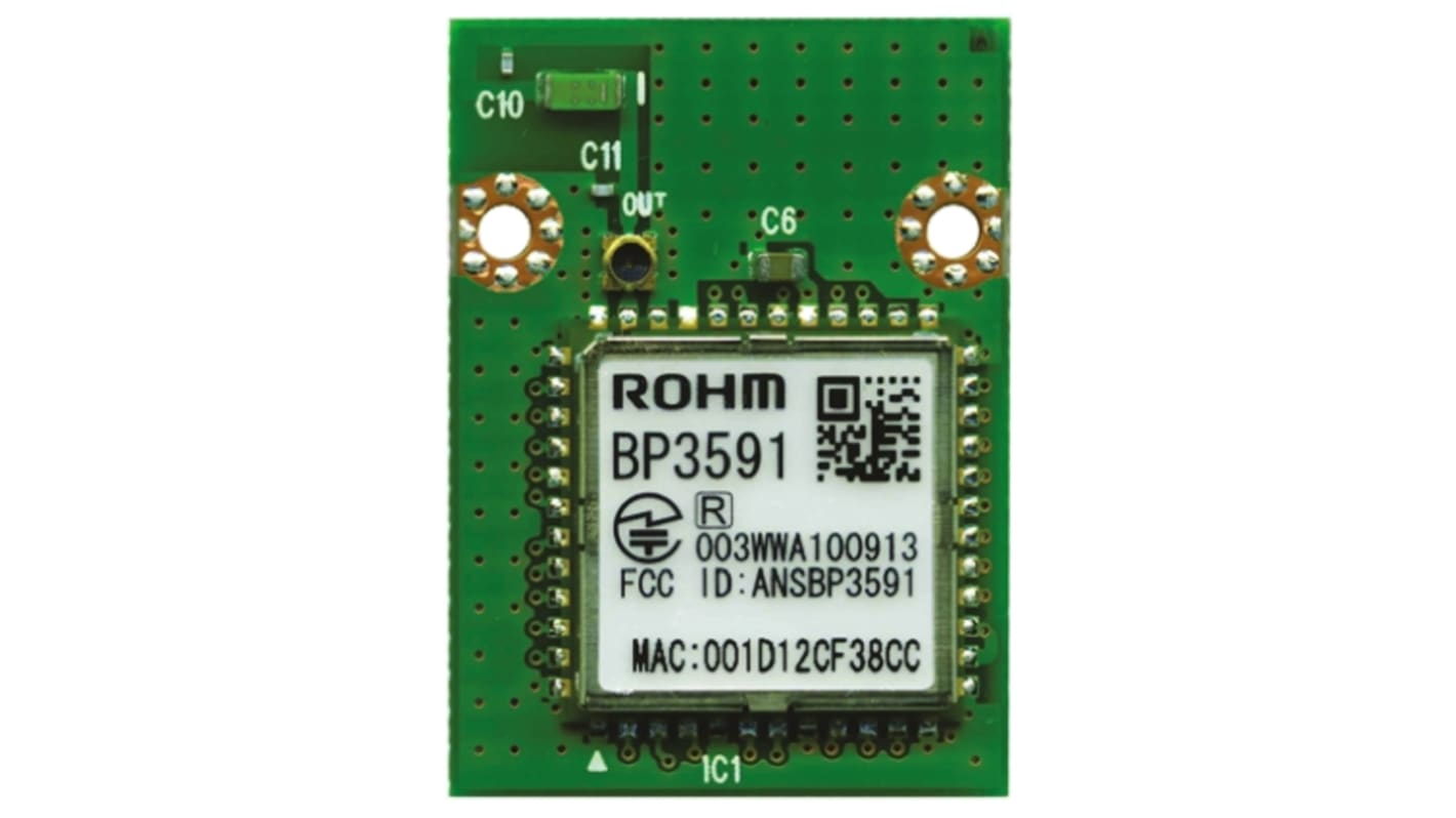 ROHM BP3591 3.1 to 3.5V WiFi Module, 802.11b, 802.11g, 802.11n SDIO, UART, USB