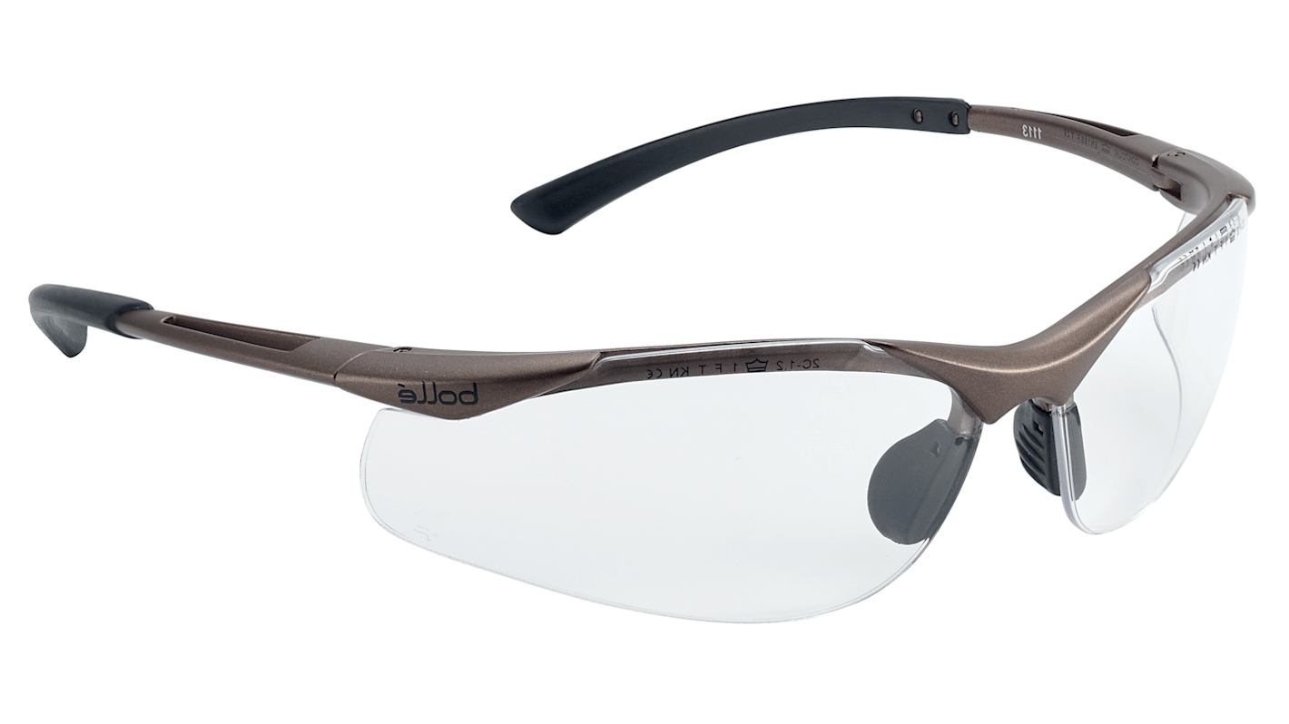 Bolle CONTOUR II Anti-Mist UV Safety Glasses, Clear Polycarbonate Lens, Vented