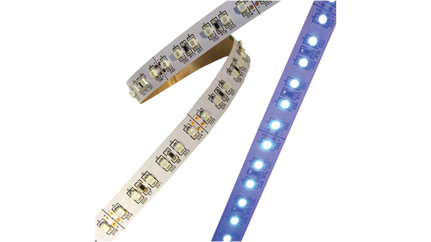 JKL Components 12V White LED Strip Light, 6250K Colour Temp, 5m Length