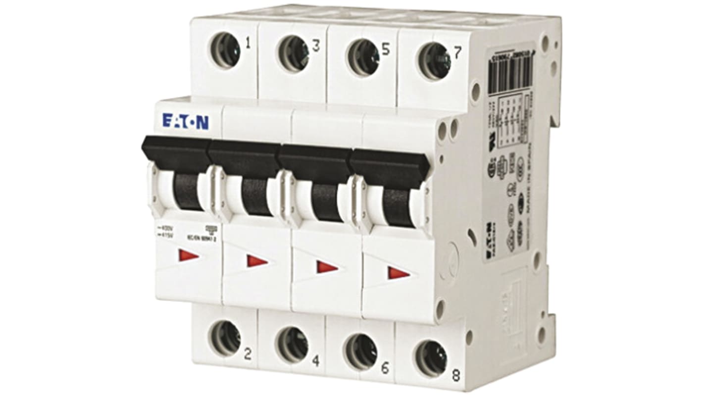 Eaton xEffect MCB, 4P, 32A Curve B, 230 → 400V AC, 6 kA Breaking Capacity