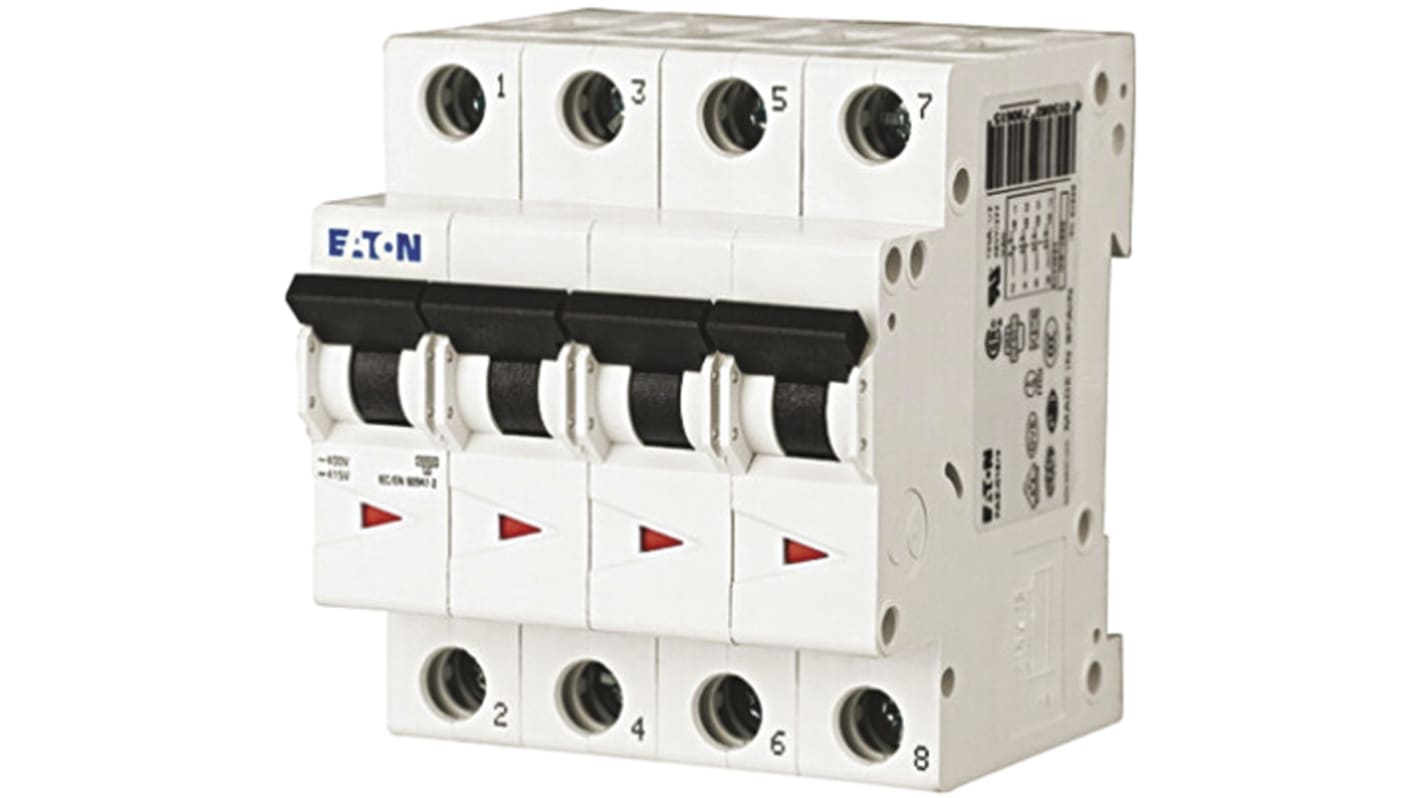 Eaton xEffect MCB, 4P, 40A Curve D, 230 → 400V AC, 6 kA Breaking Capacity