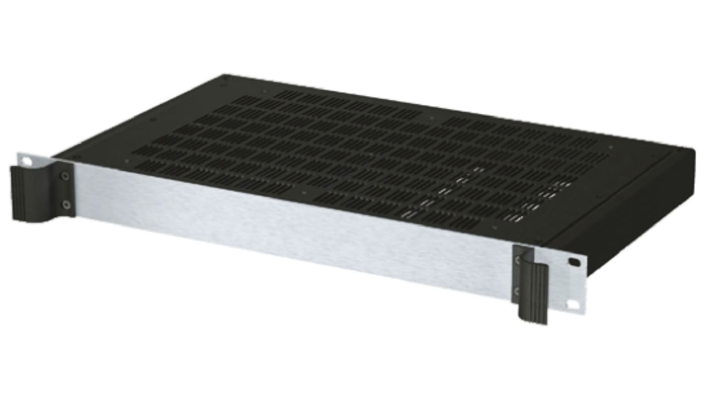 Contenitore 19" montaggio rack METCASE 1U 43.6 x 482.6 x 265mm, in Alluminio, ventilato, col. Nero