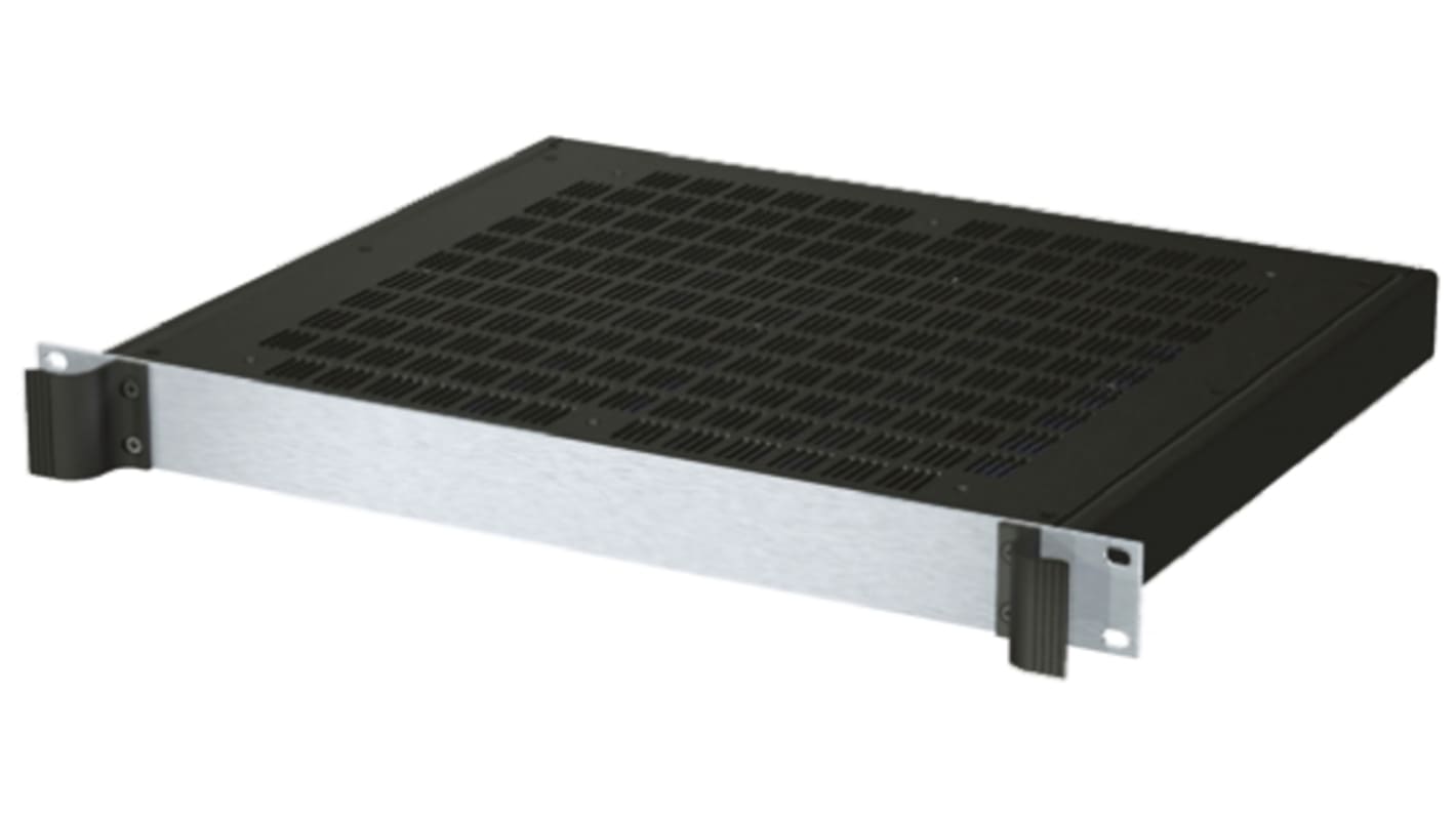 Contenitore 19" montaggio rack METCASE 1U 43.6 x 482.6 x 365mm, in Alluminio, ventilato, col. Nero