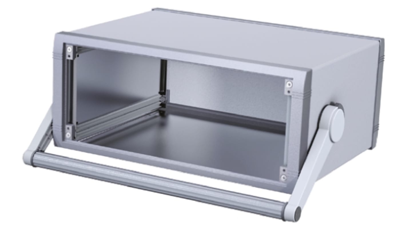 Caja para instrumentación METCASE de Aluminio Gris, con asa, 351.62 x 263.29 x 150.7mm