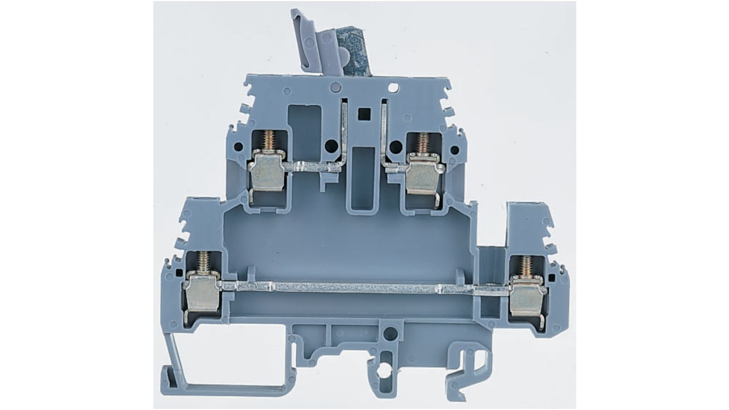 Entrelec SNA Series Grey DIN Rail Terminal Block, 4mm², Double-Level, Screw Termination