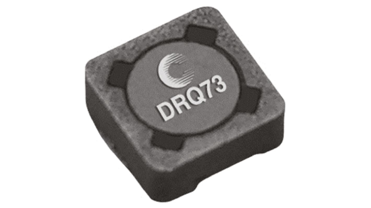 Inductance bobinée CMS 15 μH, 2.05A max , 73, dimensions 7.6 x 7.6 x 3.55mm, Blindé, série DRQ