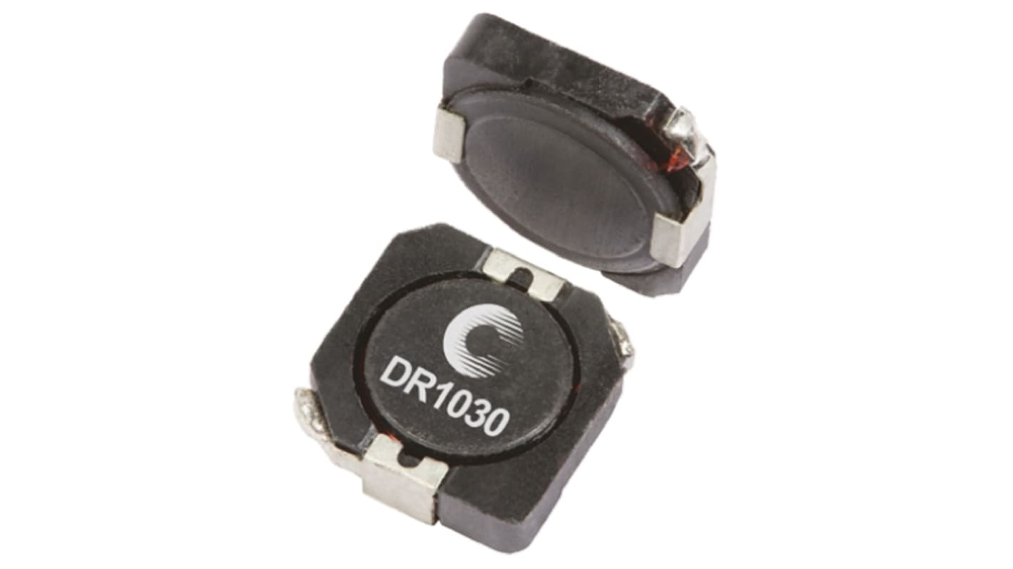 Cooper Bussmann, DR1030, 1030 Shielded Wire-wound SMD Inductor with a Ferrite Core, 150 μH ±30% Wire-Wound 860mA Idc