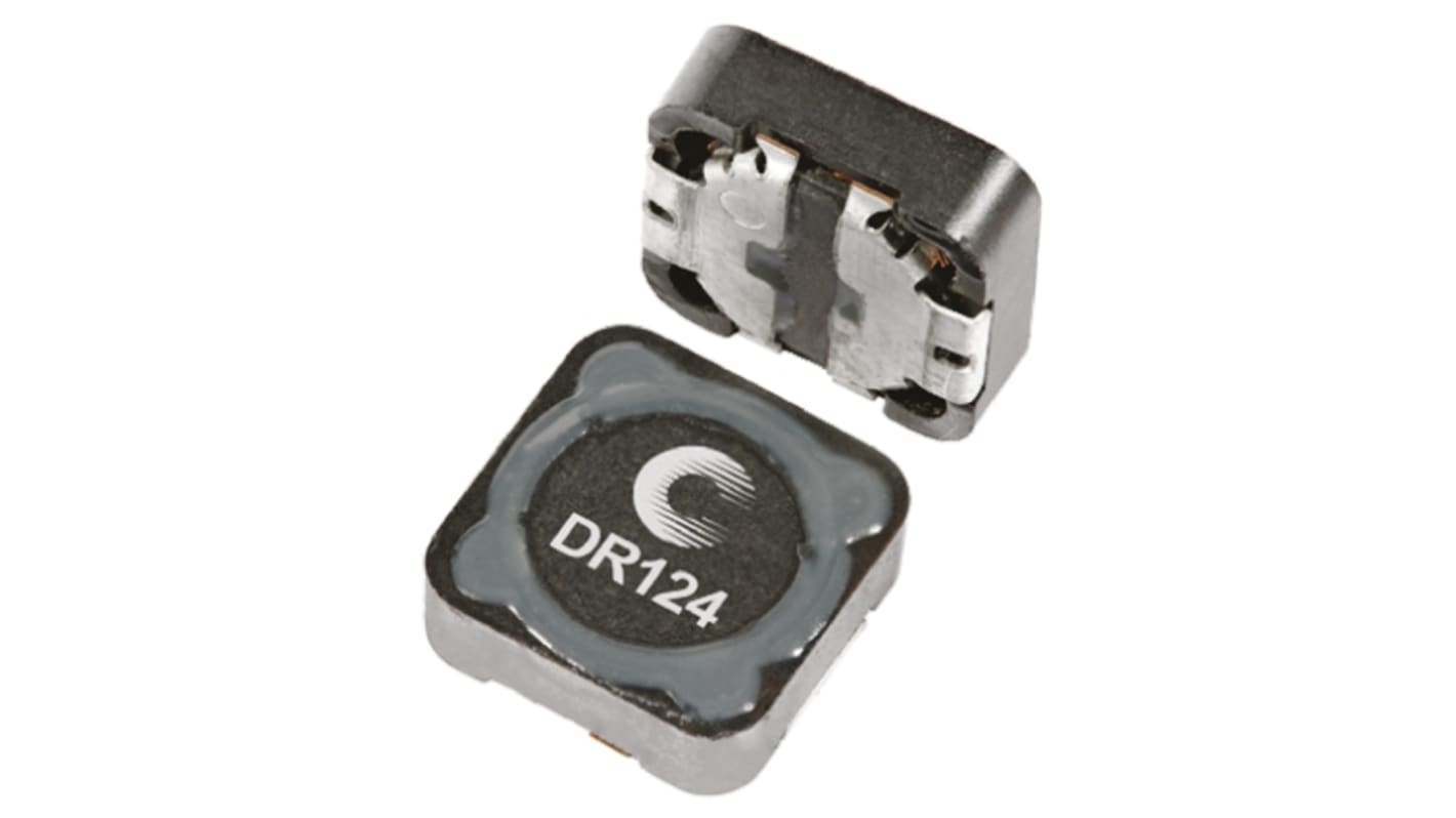 Cooper Bussmann, DR124, 0124 Shielded Wire-wound SMD Inductor with a Ferrite Core, 1.5 μH ±20% Wire-Wound 14A Idc