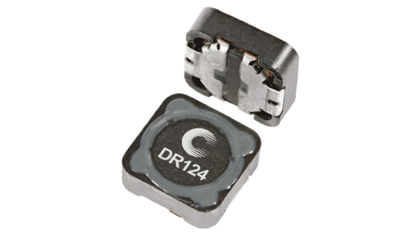 Cooper Bussmann, DR124, 0124 Shielded Wire-wound SMD Inductor with a Ferrite Core, 33 μH ±20% Wire-Wound 3.12A Idc