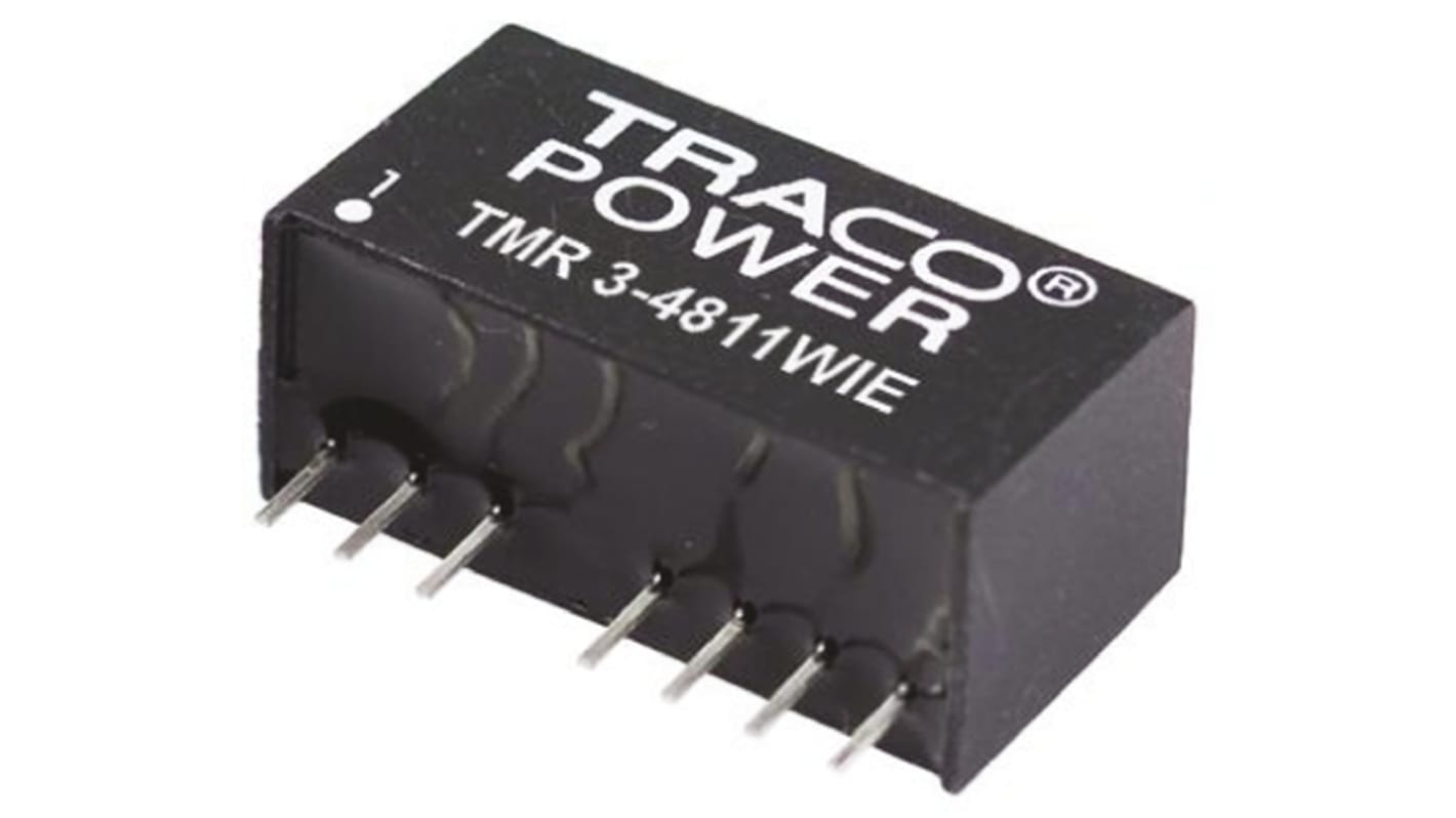 TRACOPOWER TMR 3WIE DC-DC Converter, 3.3V dc/ 700mA Output, 18 → 75 V dc Input, 3W, Through Hole, +85°C Max Temp