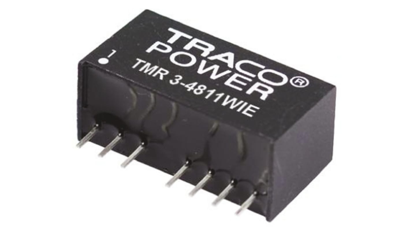 TRACOPOWER TMR 3WIE DC-DC Converter, ±15V dc/ ±100mA Output, 18 → 75 V dc Input, 3W, Through Hole, +85°C Max