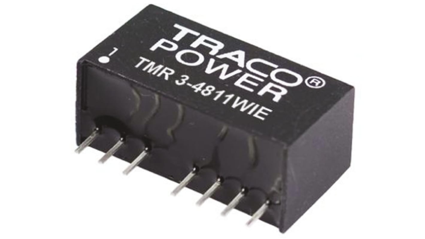 TRACOPOWER TMR 3WIE DC-DC Converter, ±12V dc/ ±125mA Output, 18 → 75 V dc Input, 3W, Through Hole, +85°C Max