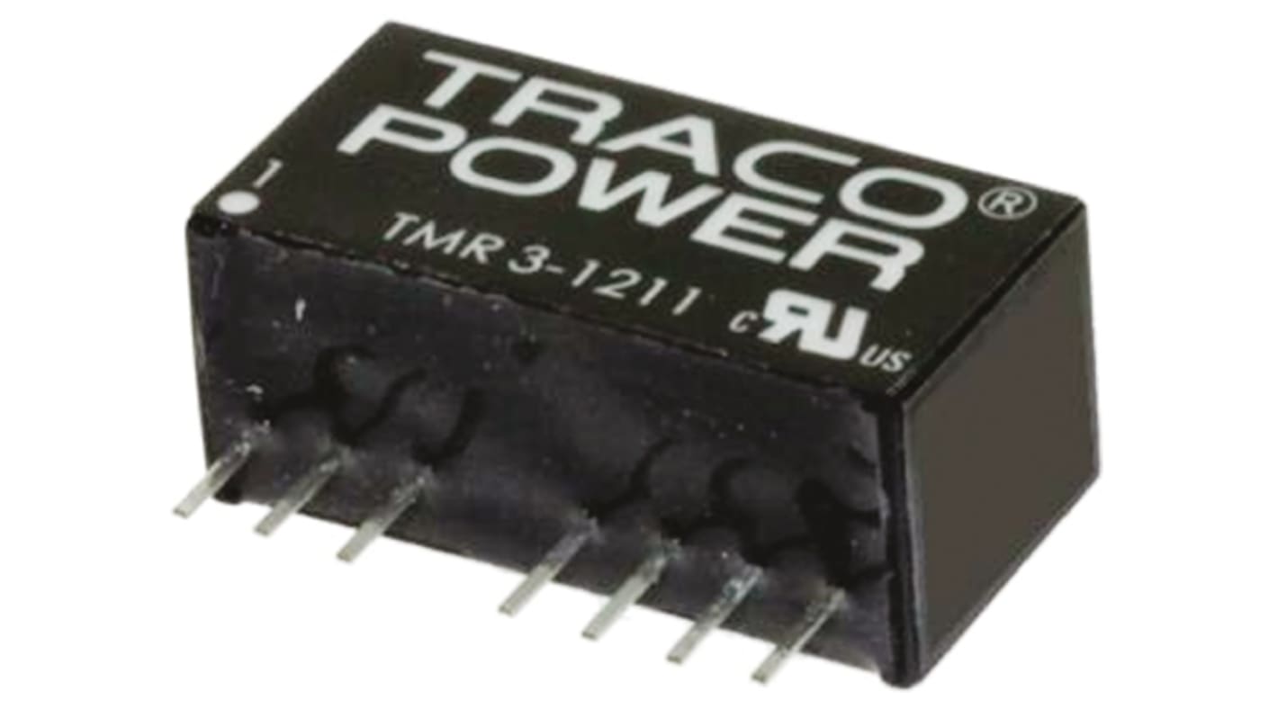 TRACOPOWER TMR 3HI DC-DC Converter, 15V dc/ 200mA Output, 4.5 → 9 V dc Input, 3W, Through Hole, +85°C Max Temp