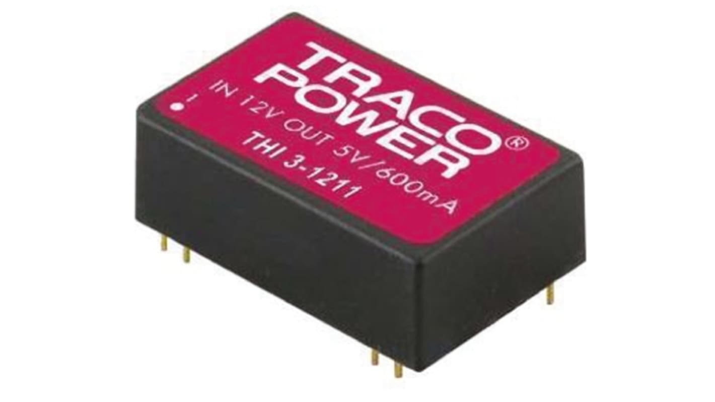 TRACOPOWER THI 3 Isolated DC-DC Converter, ±12V dc/ 125mA Output, 21.6 → 26.4 V dc Input, 3W, Through Hole