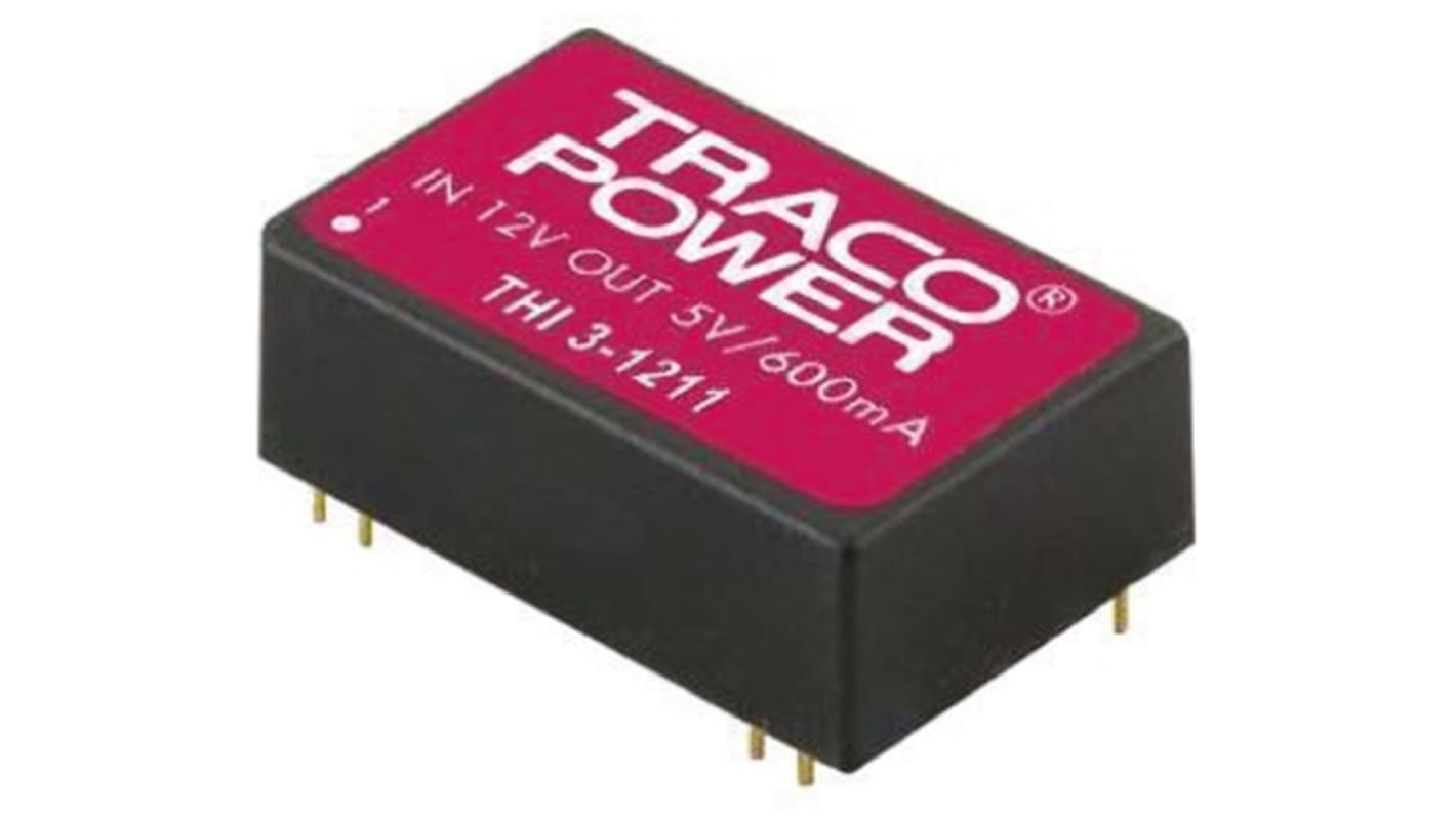 Convertisseur DC-DC TRACOPOWER, THI 3, Montage traversant, 3W, 2 sorties, ±15V c.c., 100mA