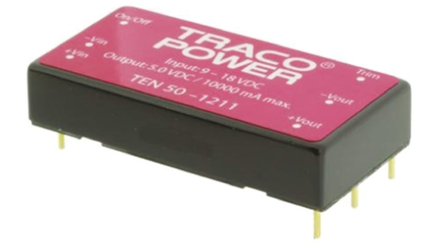 TRACOPOWER DC-DCコンバータ Vout：3.3V dc 9 → 18 V dc, 50W, TEN 50-1210